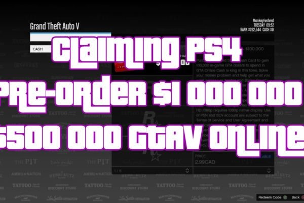Claiming GTAV PS4 Pre-Order Cash